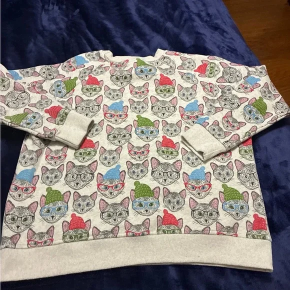 Cat Print Sweatshirt - Multicolor SM Wardrobe brand - Picture 6 of 7